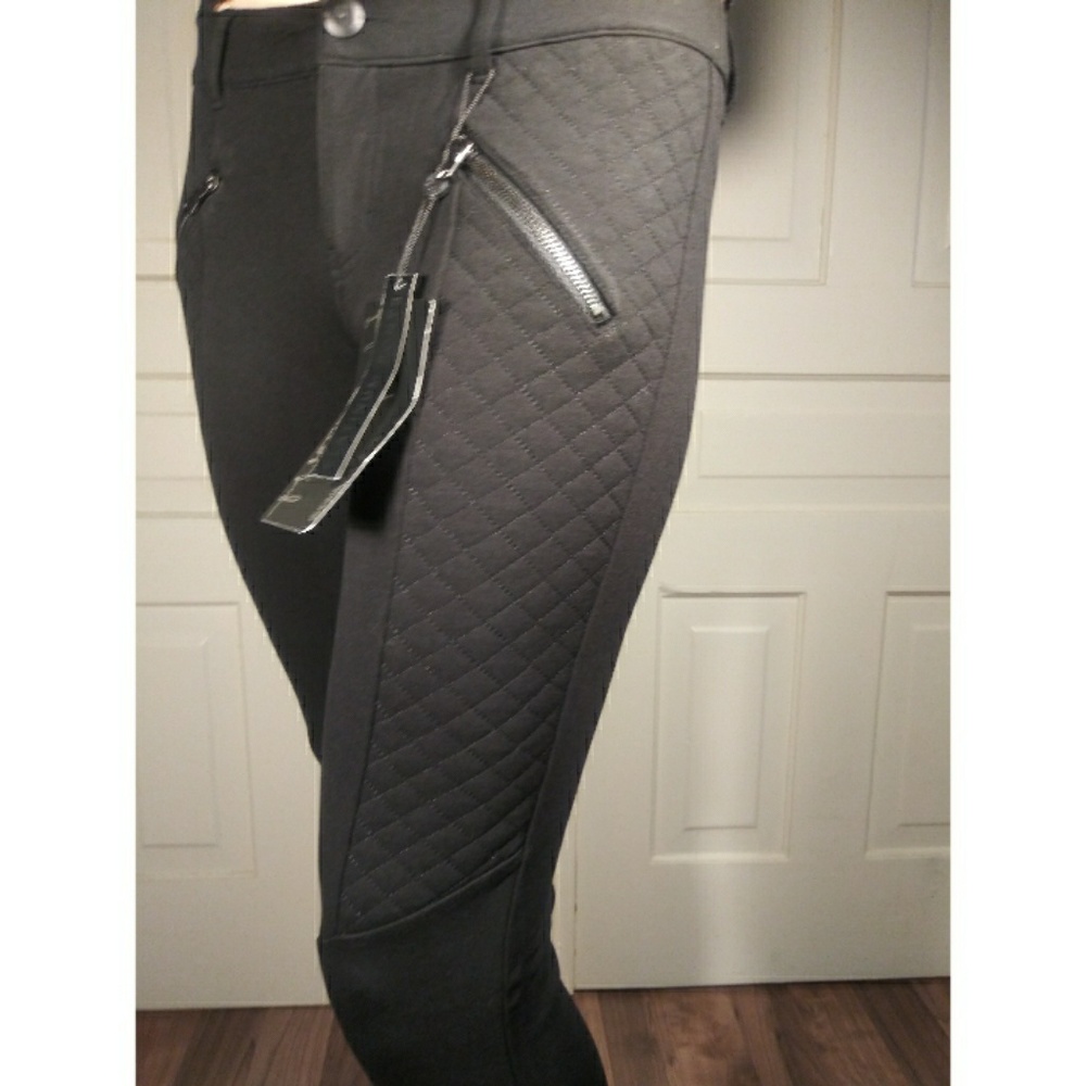 NWT sz. 11 Ponte knit moto leggings skinny pants - Picture 3 of 7